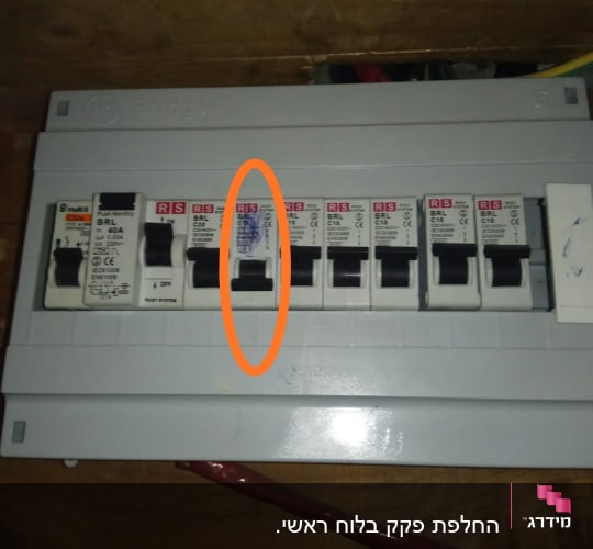 לוח חשמל עם מפסקים שונים
